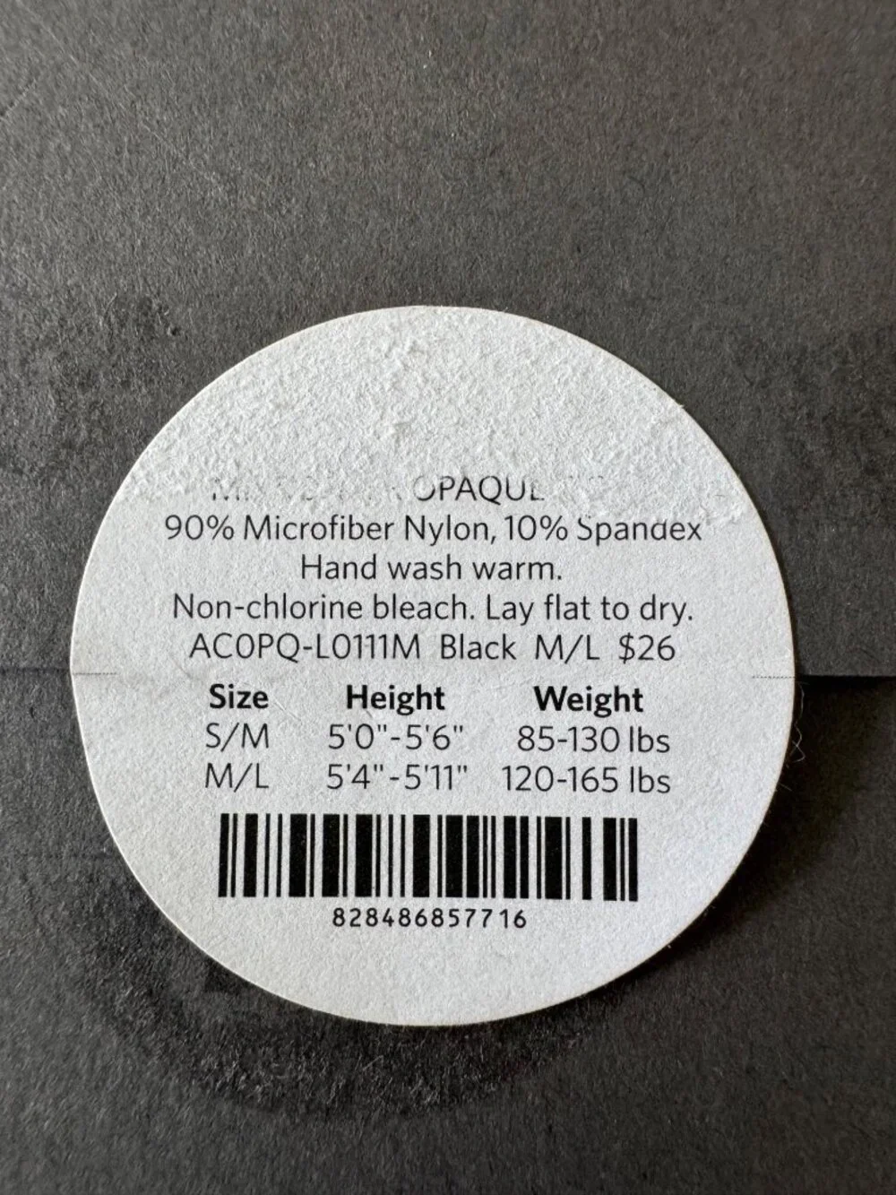 Eileen Fisher M/ L Microfiber Opaque Tight Black NWB